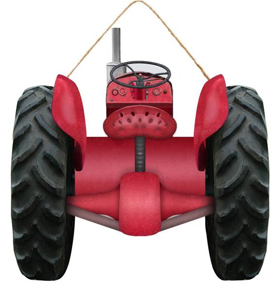 AP706424 11.75"H x 12"W Tractor Sign Red/Black