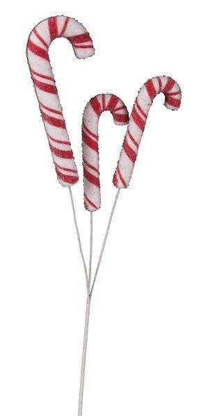 XP349324 19" Candy Cane Pick x 3 Red/White