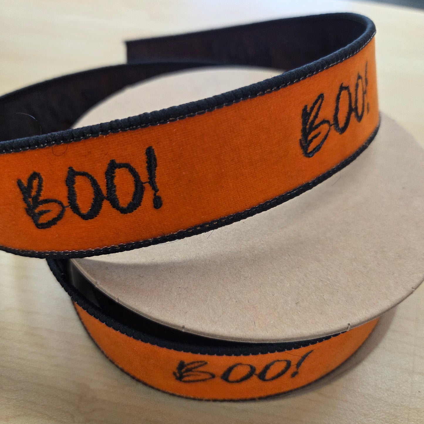 6910W05838E 1.5"X10Y Embroidered BOO Orange/Black