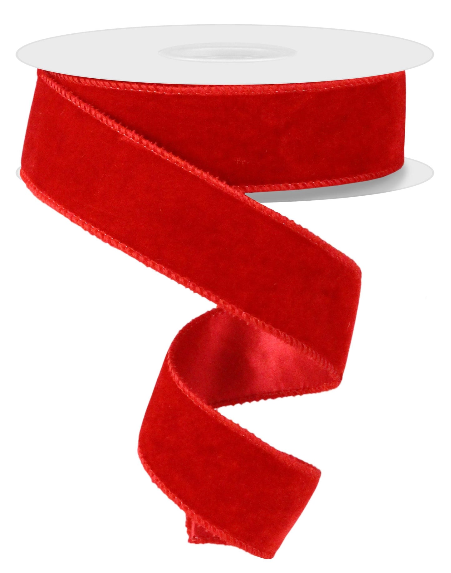 RGE165824 1.5" x 10yd Deluxe Velvet/Satin Backing Red