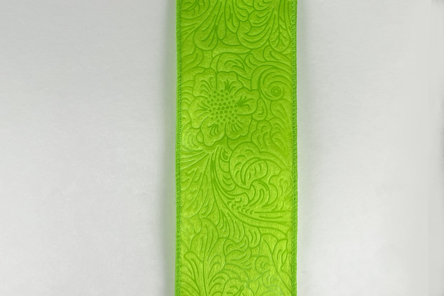 42466-40-09 2.5"X10YDS Embossed Flower Lime