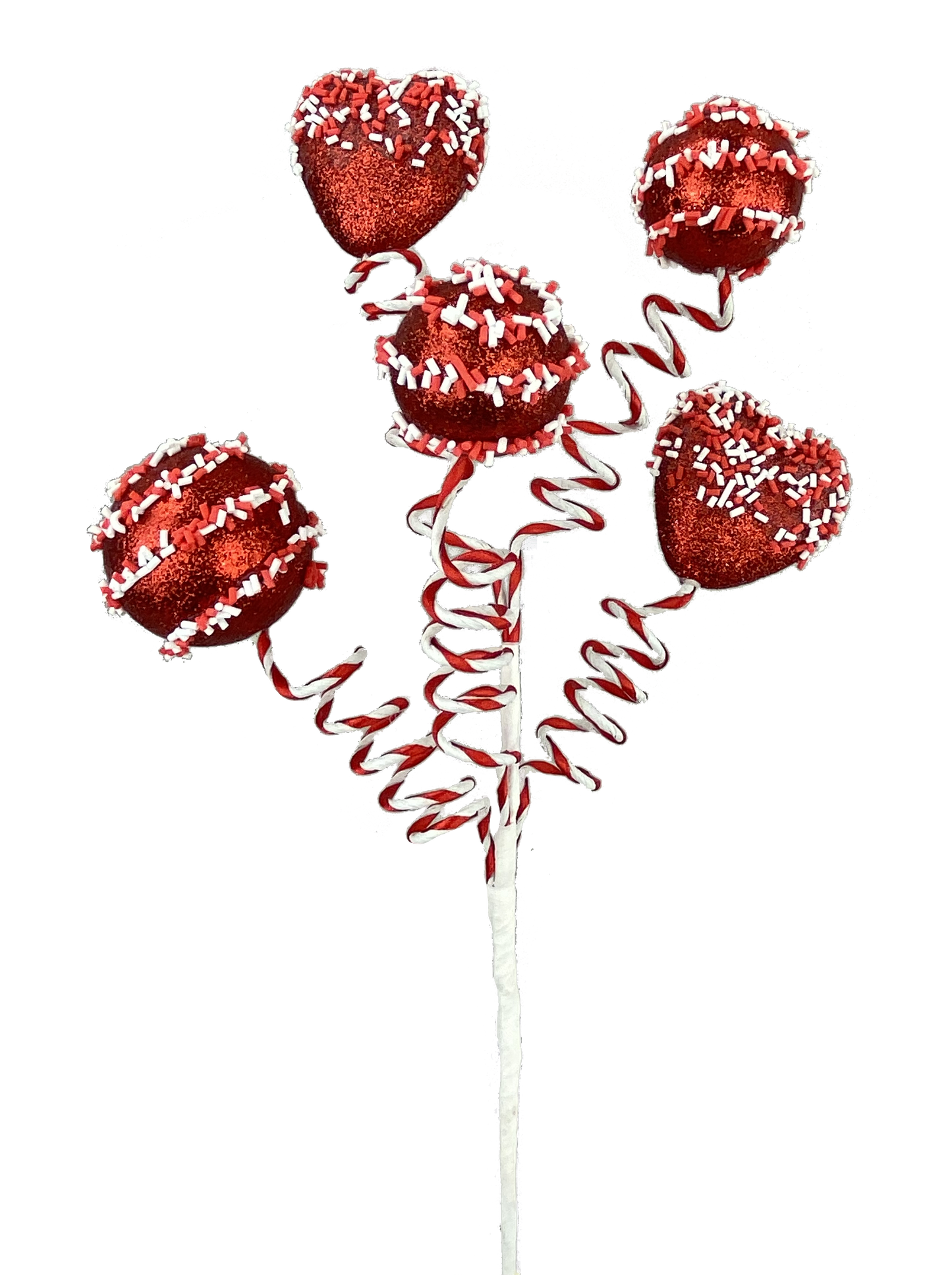 63191RD 16" Cake Pop Heart Pick X5 Red
