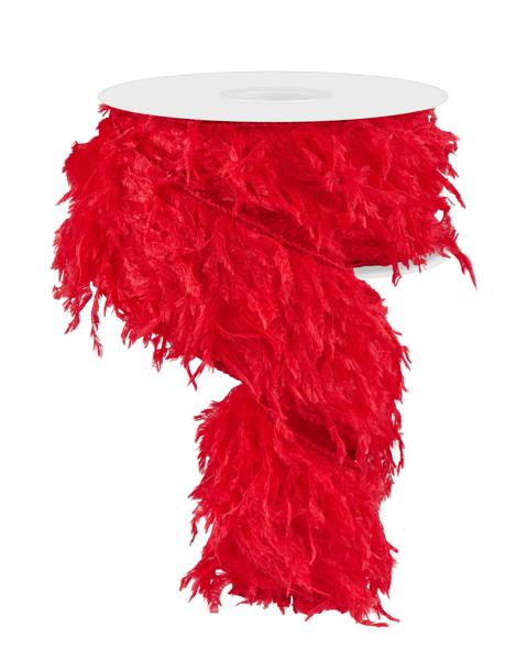 RN588524 2.5" x 10yd Furry Ribbon Red