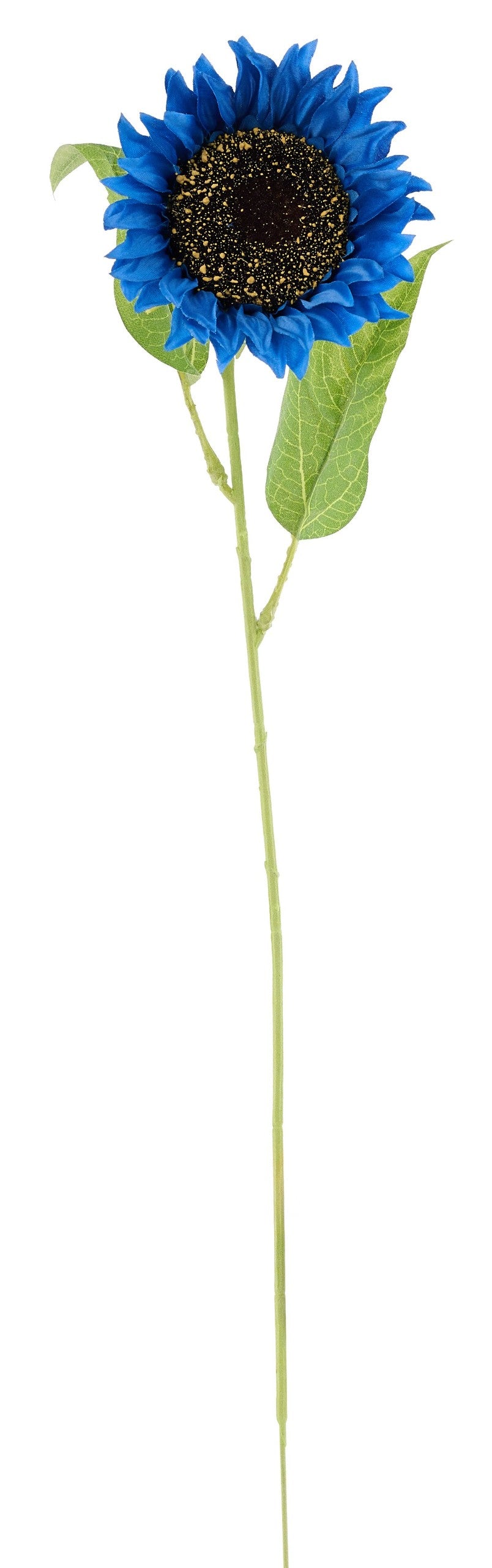 FS398332 4.75"Dia Fabric Sunflower Stem, 25.5"Oal Smoke Blue
