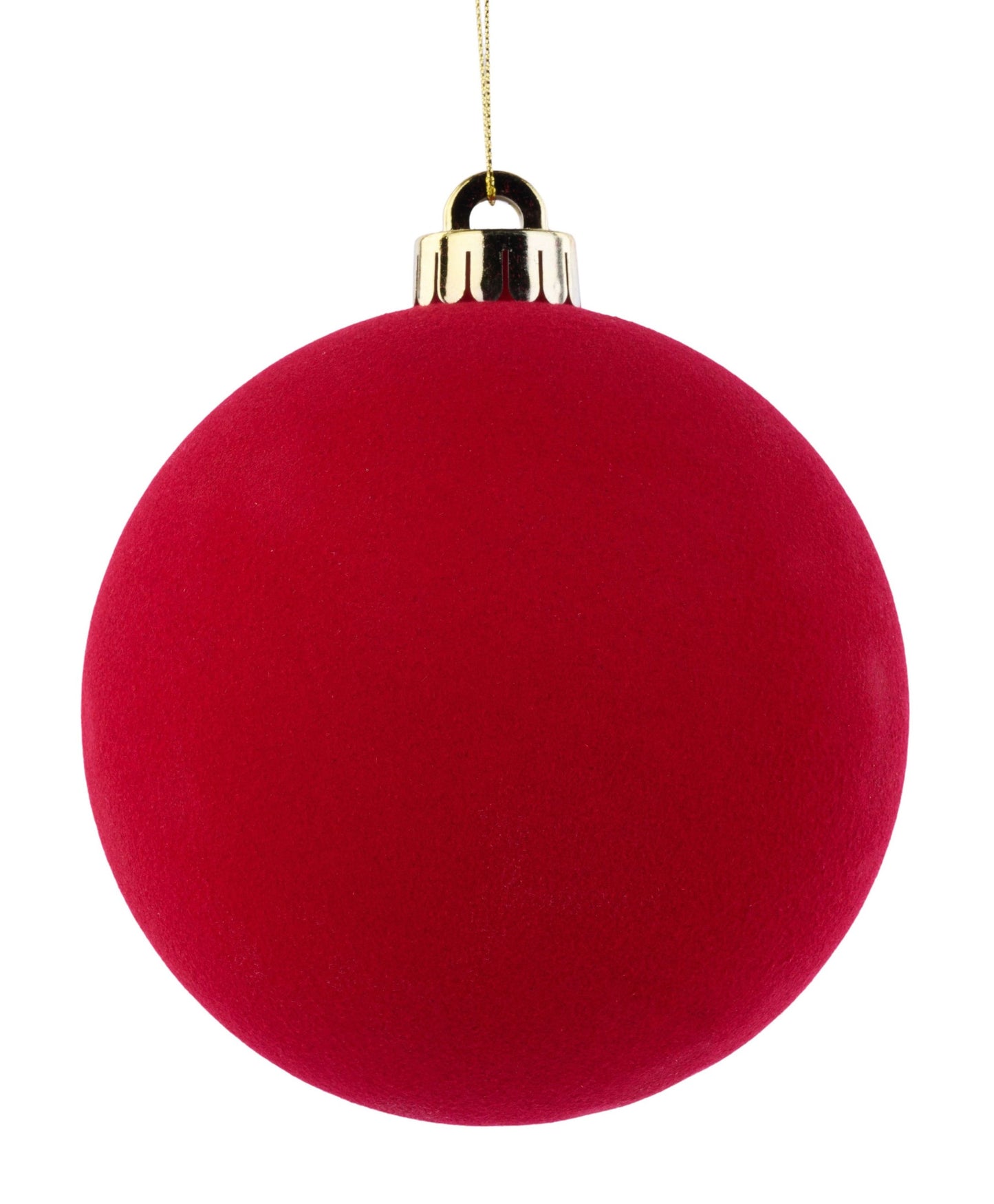 XH113824 120Mm Smooth Flocked Ball Ornament Red