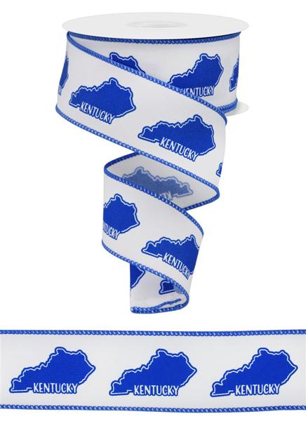 RGE125927 1.5" x 10yd Kentucky Silhouette/Diagonal White/Blue