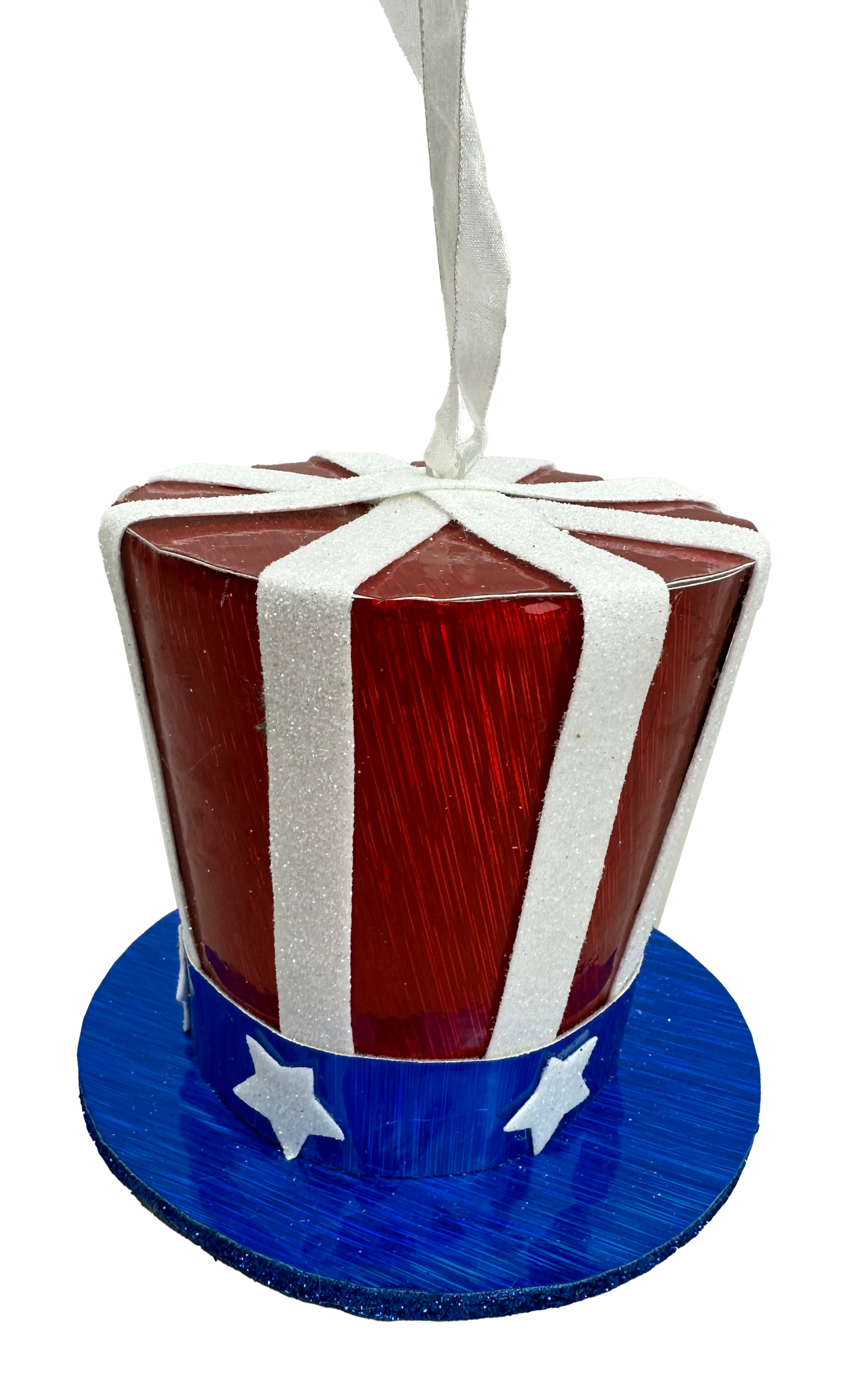 74254RWB 4.5"HX5"DIA Stars Stripes Top Hat Red/White/Blue