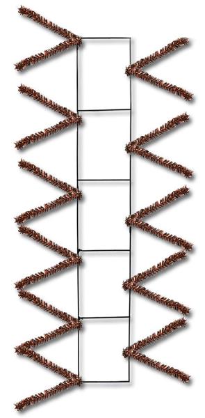 XX759940 22"Lx4"W Wire Work Pencil Rail Metallic Chocolate