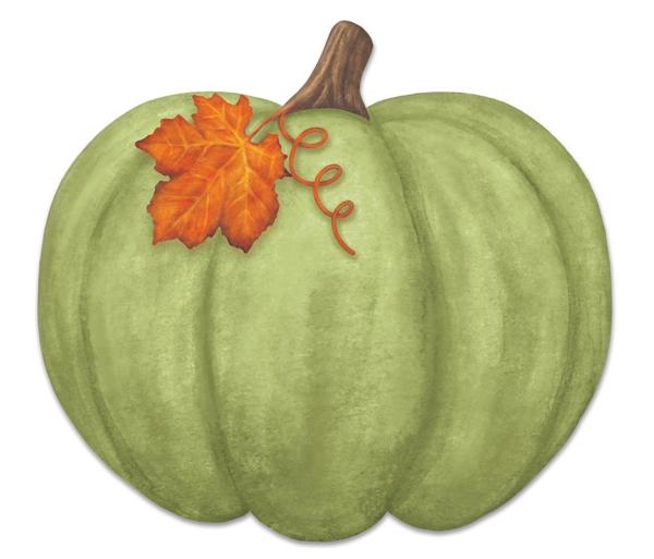 MD115157 12"L x 11"H Metal/Embossed Pumpkin Sign Moss