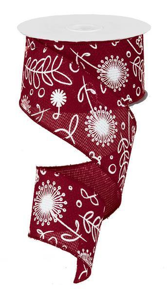 RG14698X 2.5"X10YDS Flowers/Plants Red/White