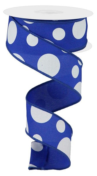 RGB114725 1.5" x 10yd Giant Three Size Dot/Pg Royal Blue/White