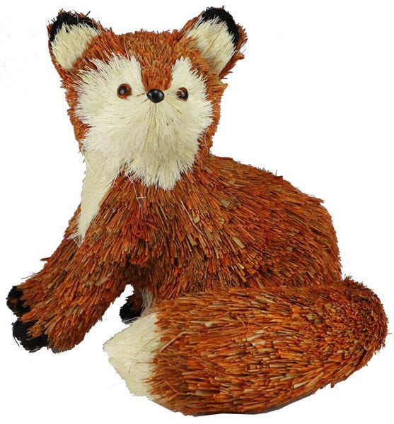TT8190 7.5"H x 7.5"L Linen/Grass Lying Fox Rust/Natural/Black