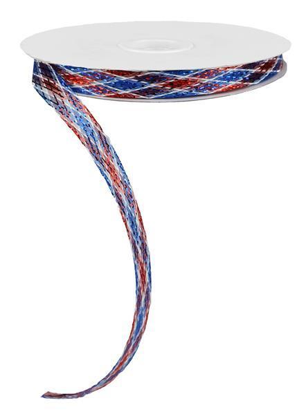 RS4040G3 .5" X 30Yd Metallic/Pp Corsage Ribbon Red/White/Blue