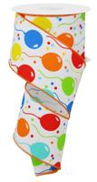 RGE163427 2.5" x 10yd Balloons White/Orng/Blu/Rd