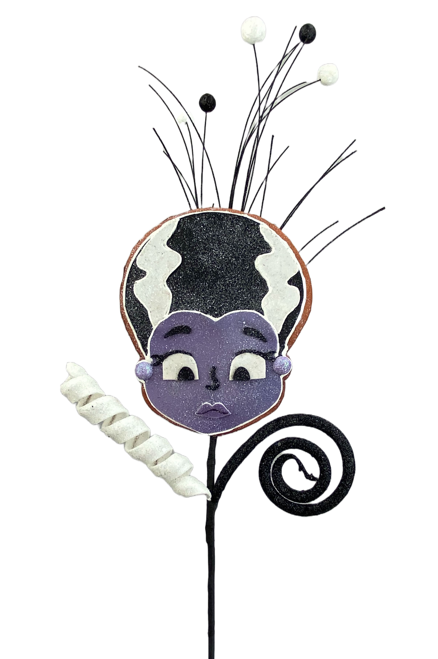 56964PU 26"HX6.5"W Bride Spray Purple/White/Black