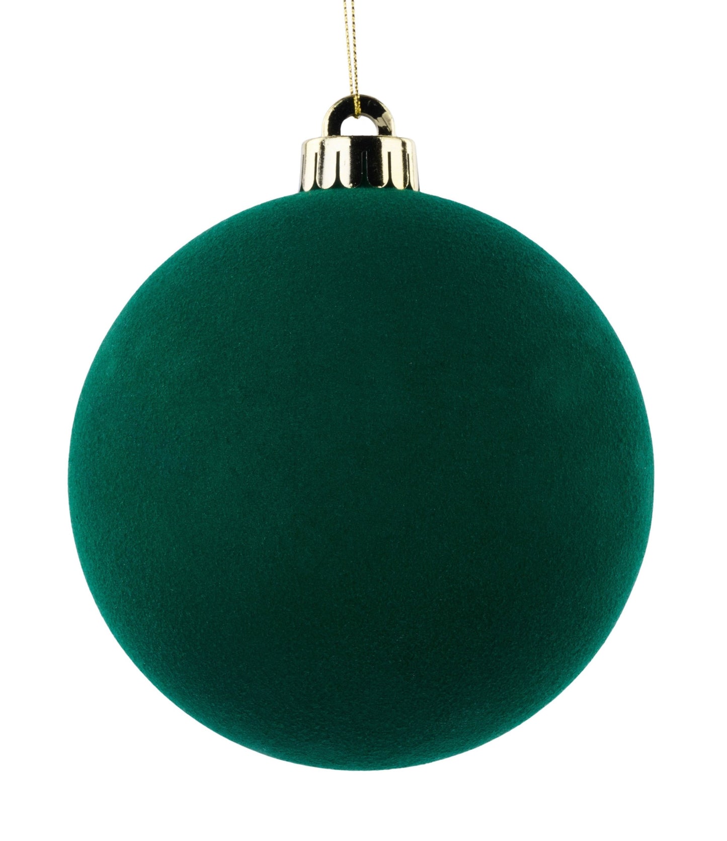 XH113812 120Mm Smooth Flocked Ball Ornament Hunter Green
