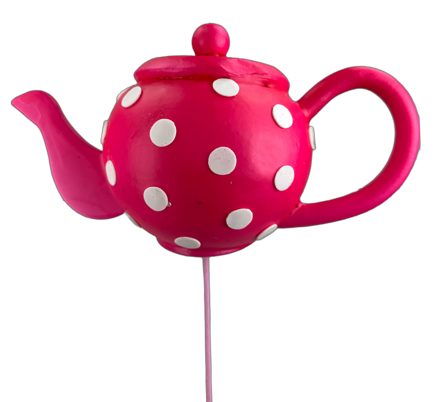 63412BT H18 Polkadot Tea Pot Pick Pink/White
