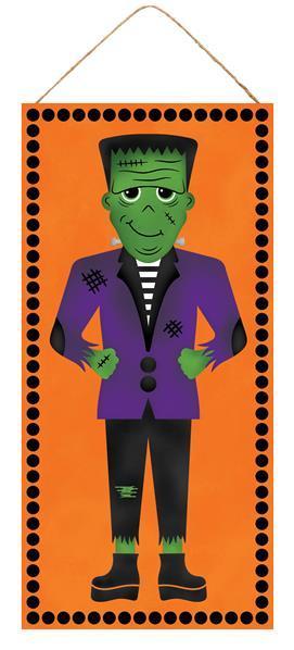 AP7007 12.5"H x 6"L Frankenstein Sign Orange/Purple/Black/Green