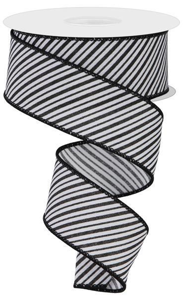 RGE145227 1.5" x 10yd Diagonal Lines White/Black