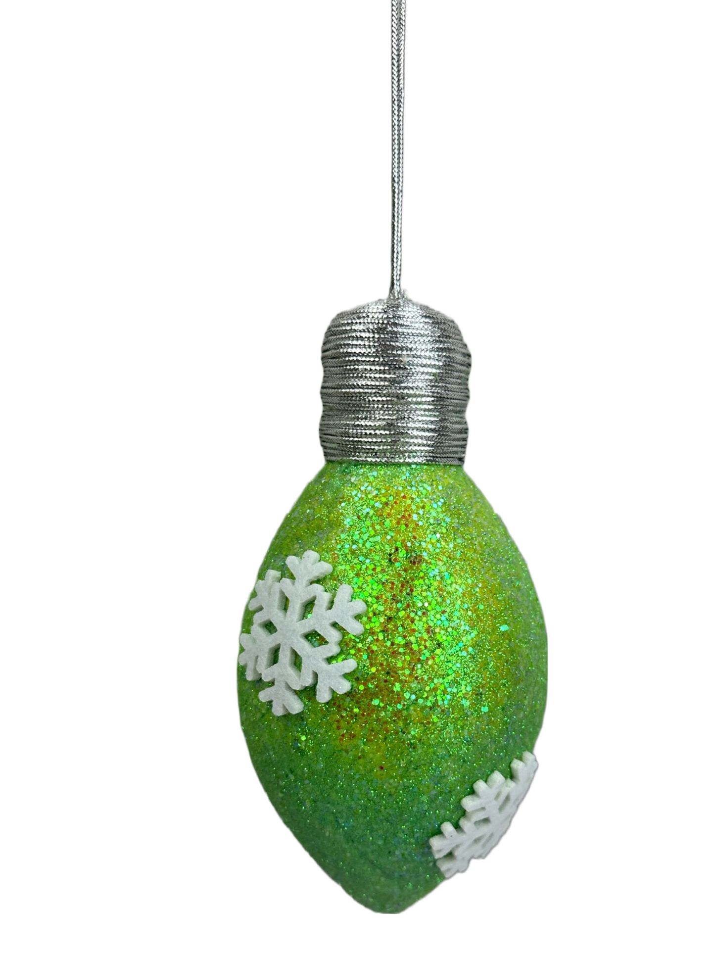 85711GN 7"HX3"Dia Light Bulb Ornament Green
