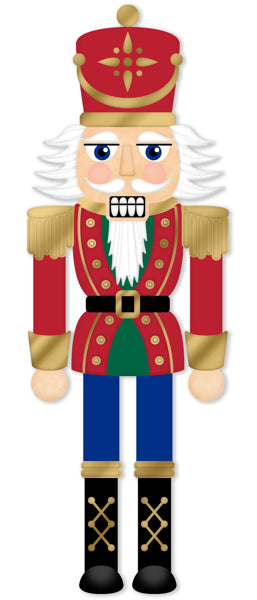 MD167127 24"H x 8.2"L Traditional Nutcracker Sign Beige/Red/White/Gold