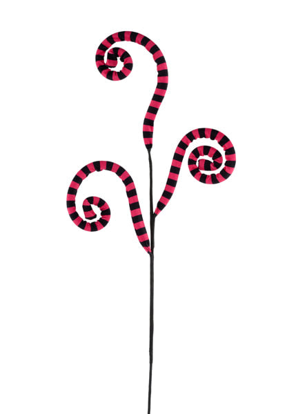 MN0365 27.5"L Striped Velvet/Foam Coil Spray Hot Pink/Black