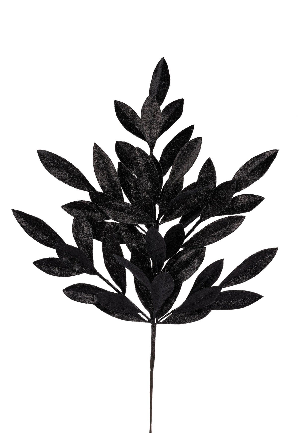 XS237002 23"L Glitter Bay Leaf Spray Black