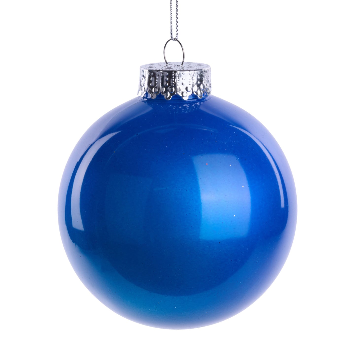XH966125 100Mm Dia Lacquer/Glass Look Ornament Royal Blue
