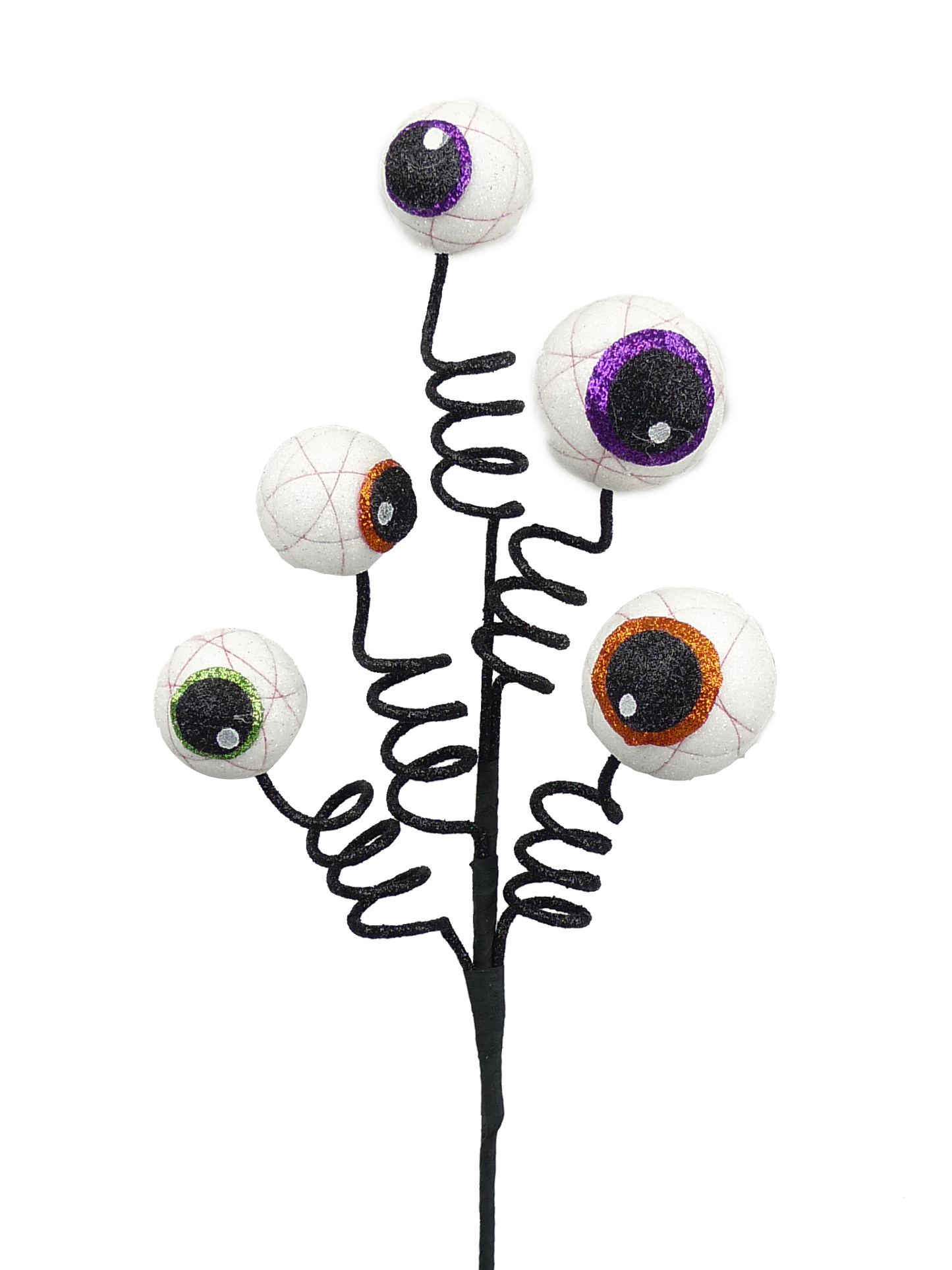 56597HAL 16"H Eyeballs Curly Pick X5 Purple/Black/Orange/White