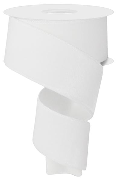 RGE165956 2.5" x 10yd Deluxe Velvet/Satin Backing White