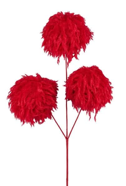 MN025424 16" Furry Fabric Ball Spray Red