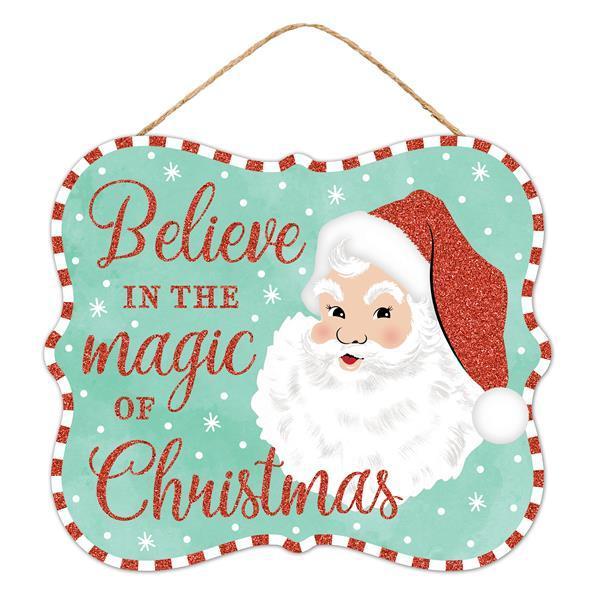 AP893584 10.5"L x 9"H Magic Of Christmas Sign Mint/Red/White/Black