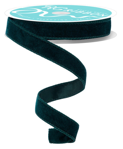 RGE765812 7/8" x 10yd Deluxe Velvet/Satin Backing Hunter Green