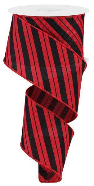 RGE154124 2.5" x 10yd Diagonal Line/Faux Ryl Red/Black