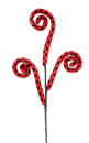 62968RDBK 28" Fabric Polkadot Curly Spray X3 Red/Black