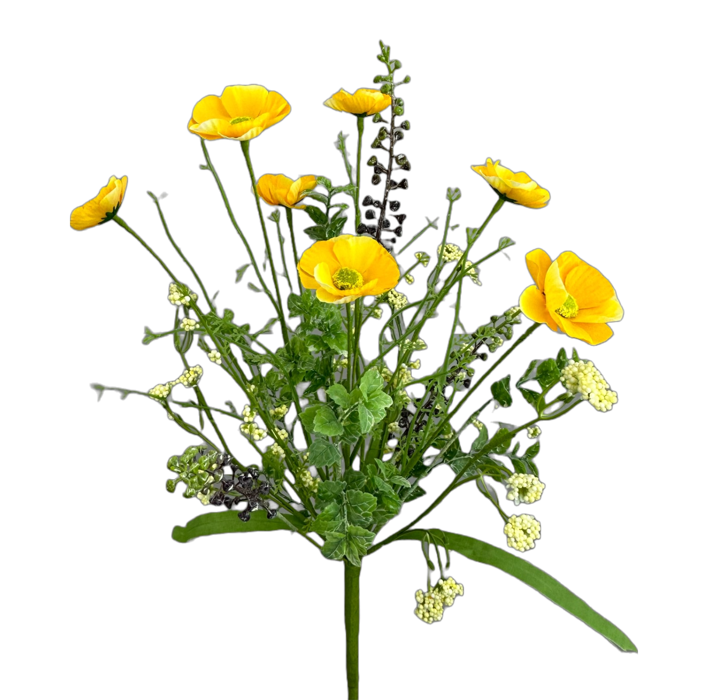 63429YW 21"H Poppy Spray Yellow