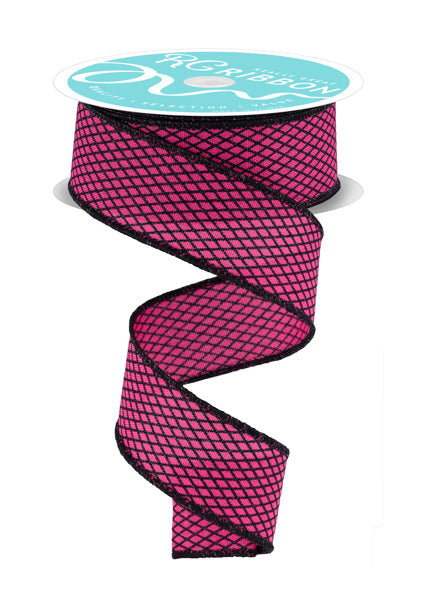 RGF169807 1.5"X10YD Mini Harlequin Fuchsia/Black