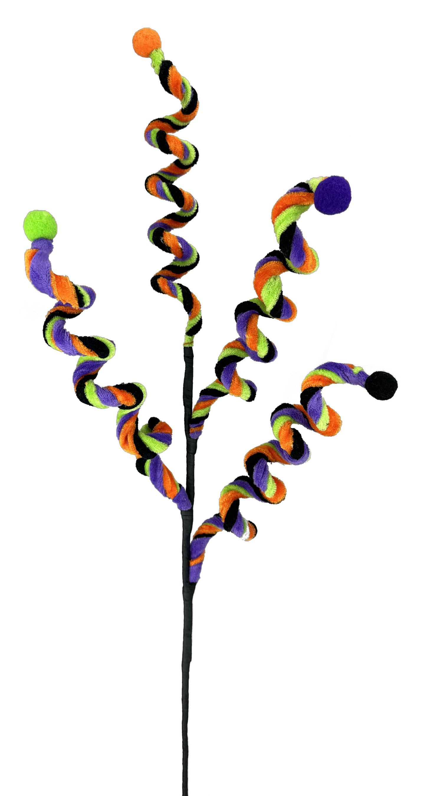 57029HAL Curly Spray x 4 H28 Black/Green/Orange/Purple