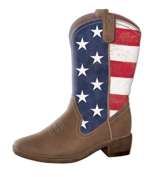 MD0825 12.5"H American Flag Cow Red/White/Blue/Brown