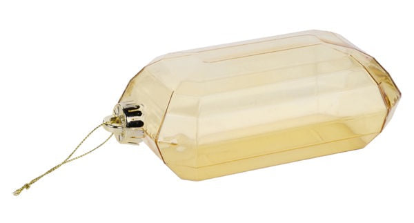 XJ544508 7"L x 4"W Rectangle Gem Ornament Gold