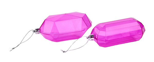 XJ5444HF 5"L Rectangle Gem Ornament Fuchsia
