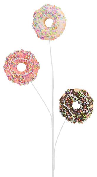 MN0169 28"L Glitter Sprinkles Doughnut Spray White/Pink/Chocolate