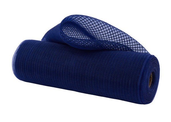 RY500619 10.25" x 10yd Fine Weave Faux Jute Stripe Navy