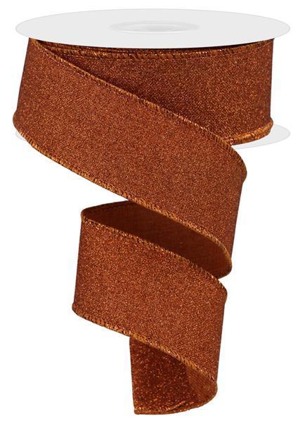 RGE1380TC 1.5" x 10yd Fine Glitter On Royal Pumpkin