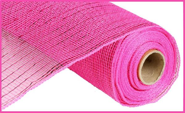 RE130111 10" x 10yd Metallic Mesh Hot Pink W/Hot Pink Foil