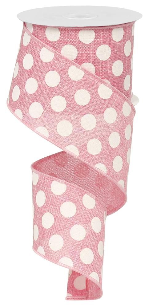 RX9146WT 2.5" x 10yd Medium Multi Dots Pink/White
