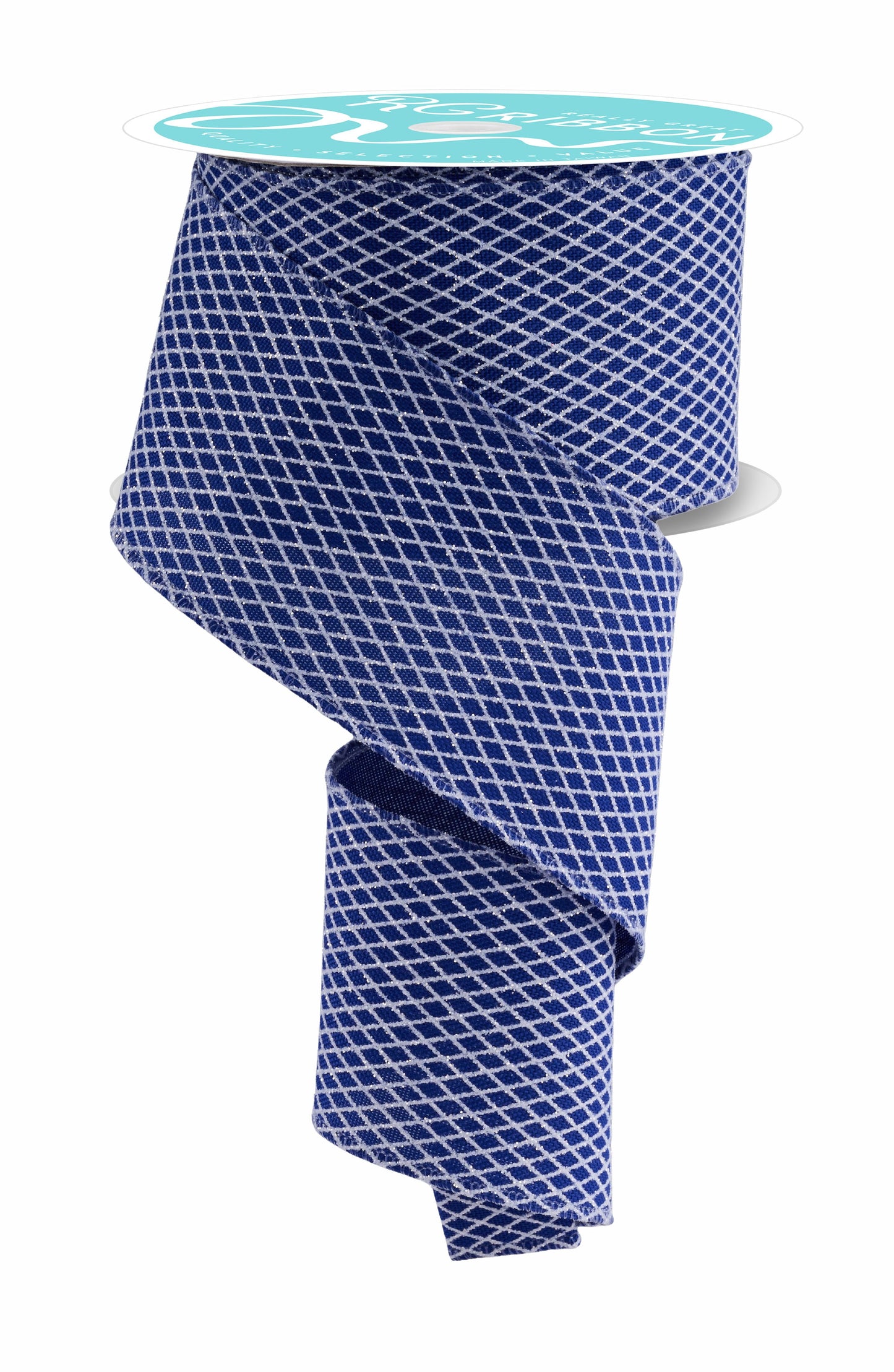 RGF169625 2.5" x 10yd Mini Harlequin Royal Blue/White