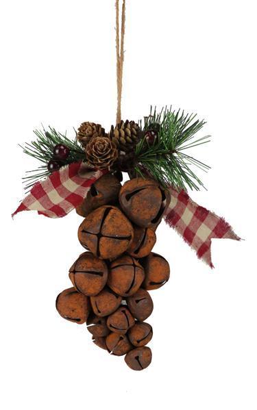 XY911230 7.5"L Hanging Jingle Bell Cluster Rust