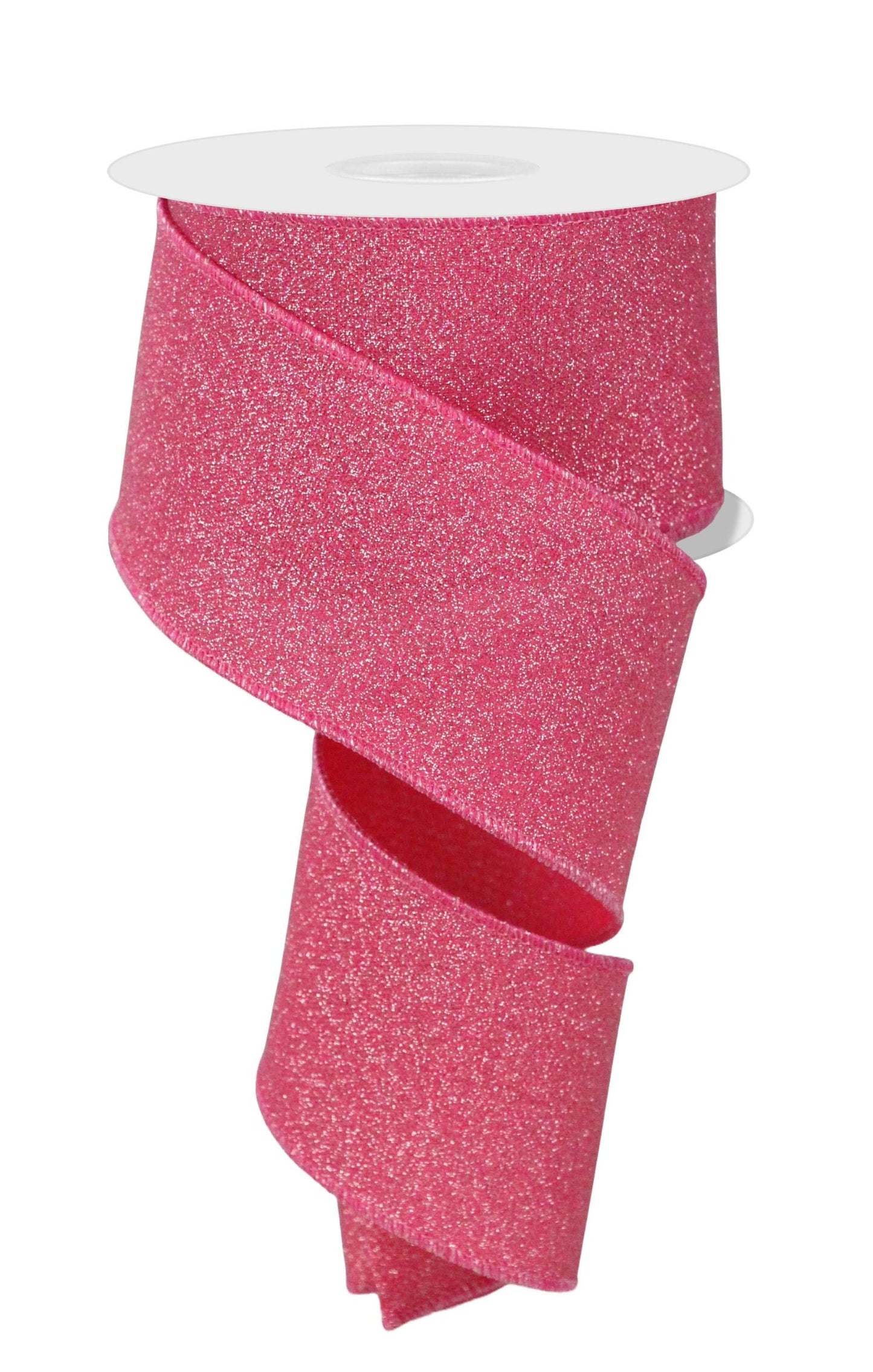 RGE179007 2.5" x 10yd Fine Glitter On Faux Royal Fuschia