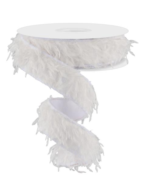 RN588427 1.5" x 10yd Furry Ribbon White